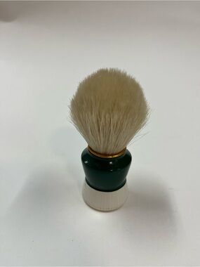Men's Shaving Brush with Cream Bristles and Dark Green Handle (west Germany)
